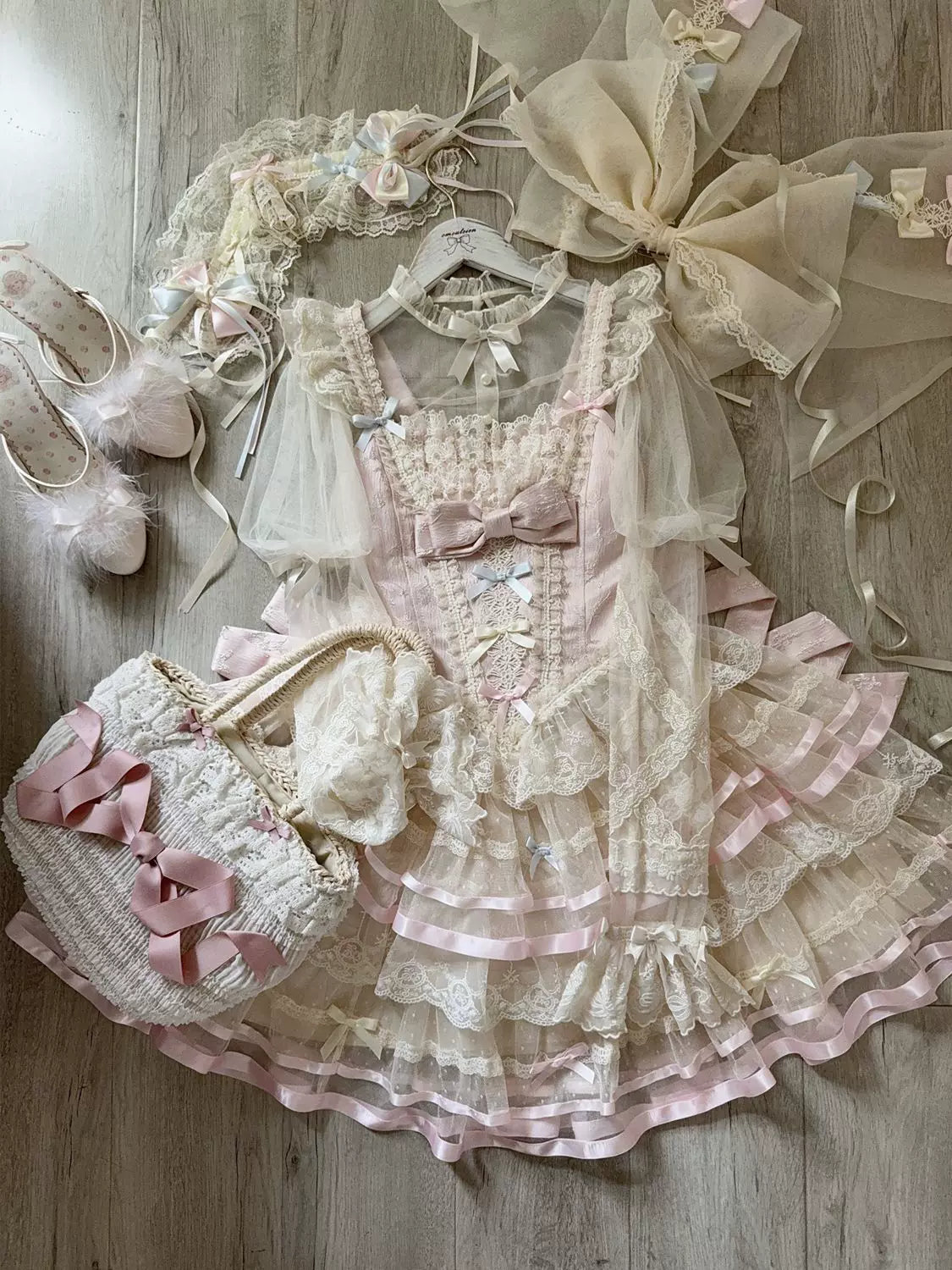 Butterfly Ballet - Sweet Lolita JSK Dress, Layered Tulle Hem