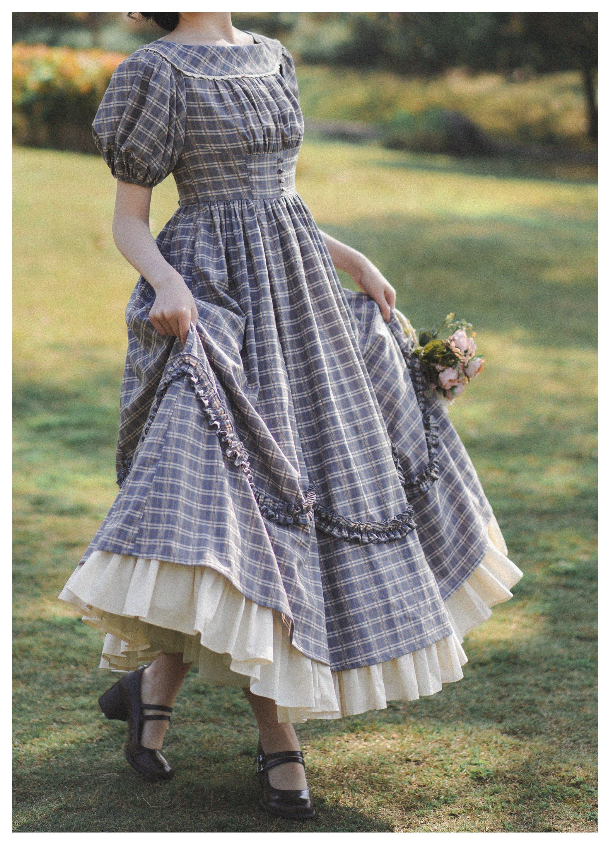 Forest Wardrobe~Forest Picnic~Classic Lolita OP Dress with Off-Shoulder and Lifting Hem 42756:752098