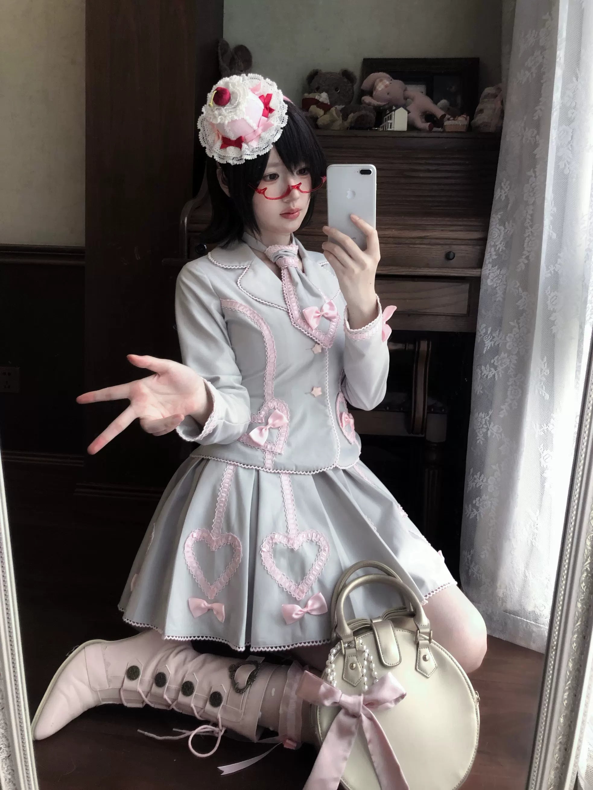 Promise After Class - Old School Lolita Fitted Blazer & Pleated Skirt Set 45492:849783