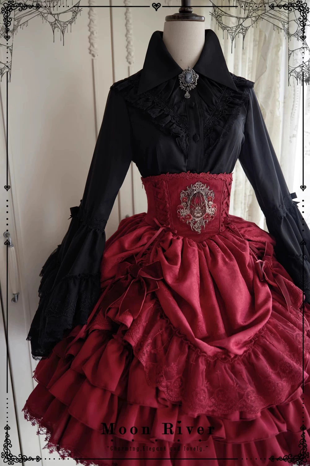 Moon River - Moonlit Spider - Gothic Lolita SK & JSK Dress Outfit Set 44232:799684