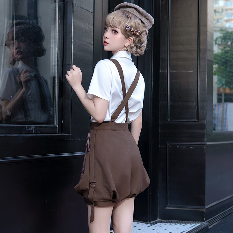 Letters from Unknown Star - Ouji Lolita Brown Short Set
