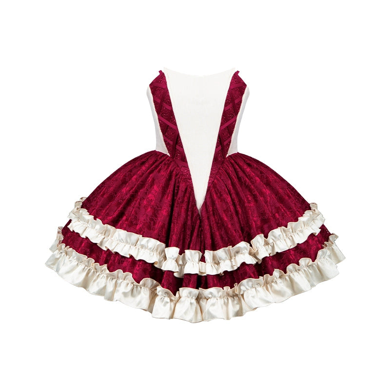 With PUJI - Mary's Heart - Classic Lolita Bodice Dress with Invisible Strap Irregular Coat Bodice dress with built-in fishbone only S