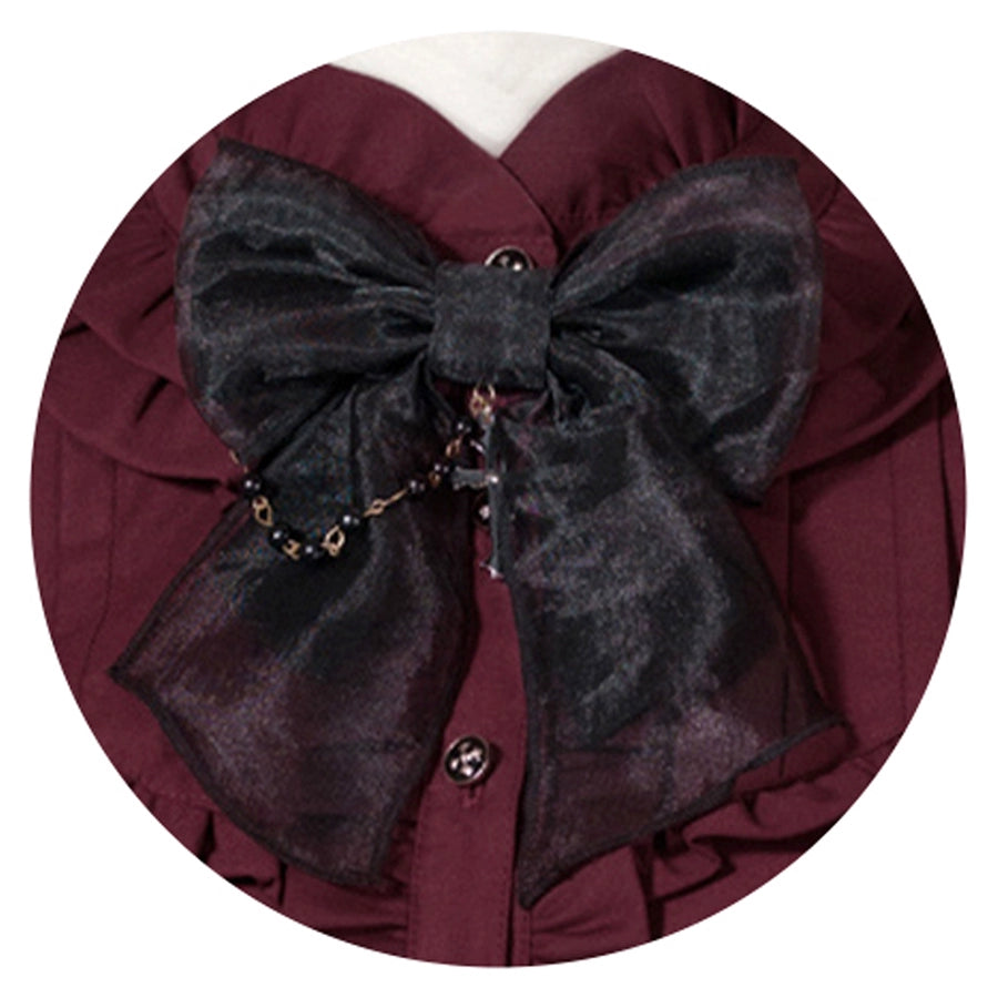 Luna Planetarium - Evil Fang - Gothic Lolita Accessories Brooch Necktie Clip KC Hat Black-Bow tie