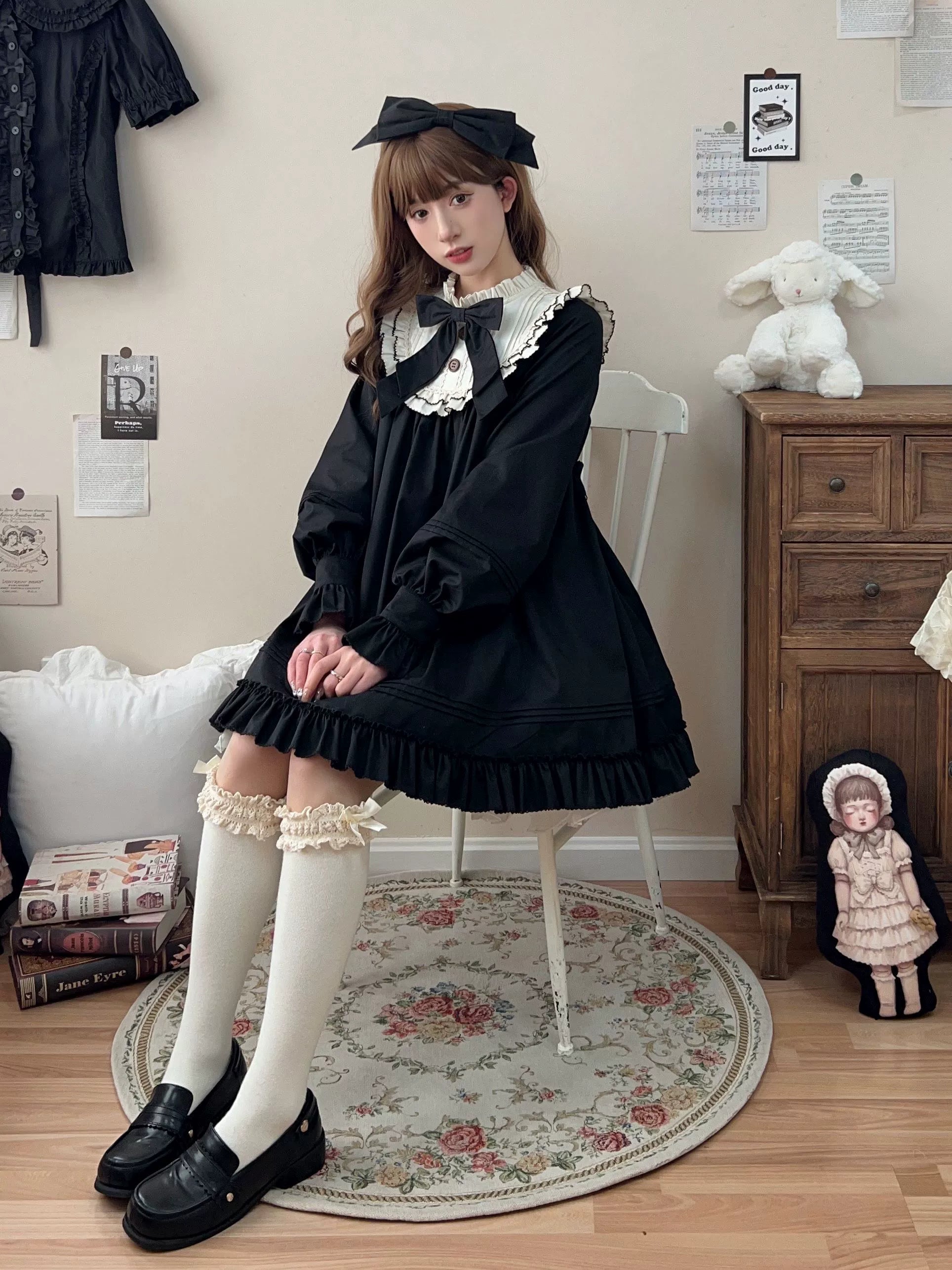Uncle's Workshop - Lullaby - Cotton Lolita OP Dress Kawaii Lolita Bloomers 34608:463462