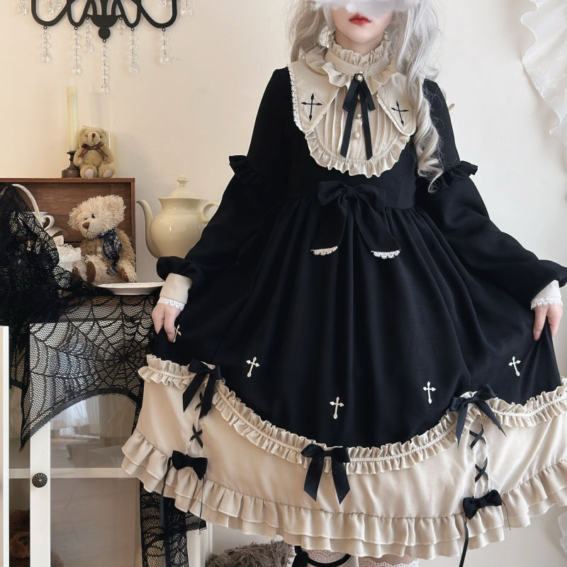 Niu Niu - Plus Size Lolita OP Dress Vintage Lolita Winter Dress