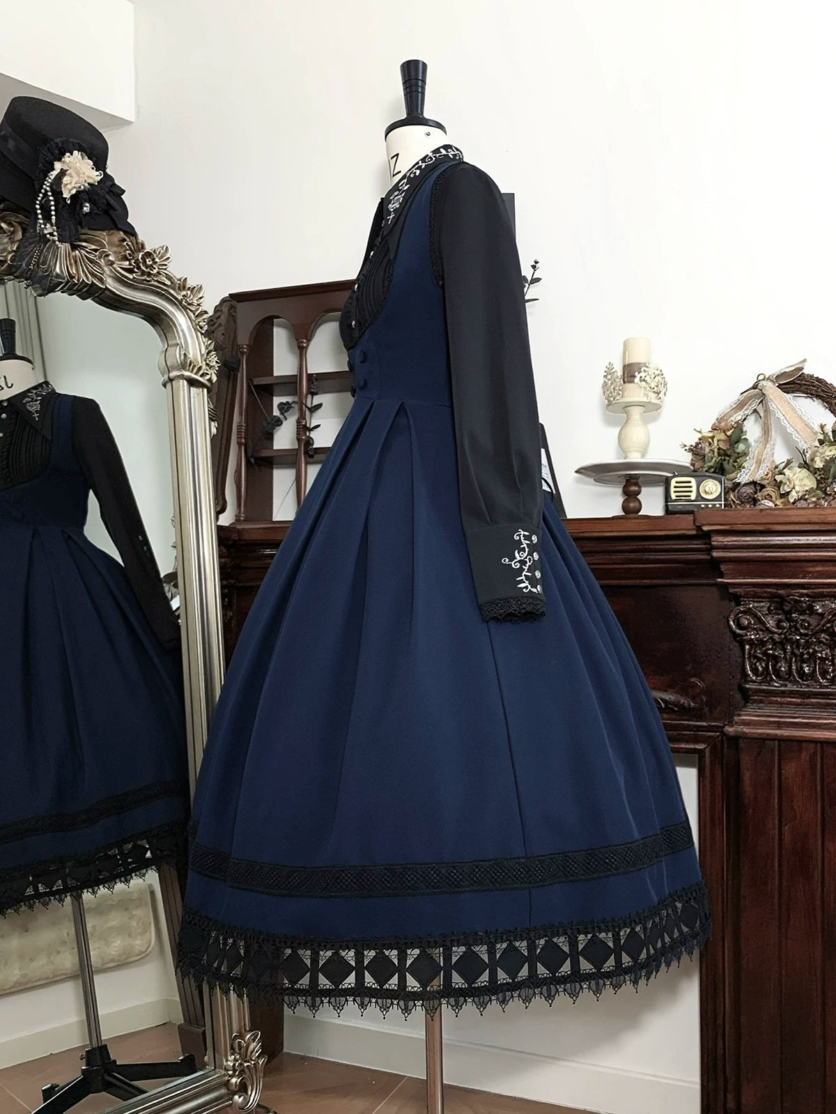 Serenade - Bust-Supporting Elegant Lolita JSK Dress, Three Length Styles 44419:807408