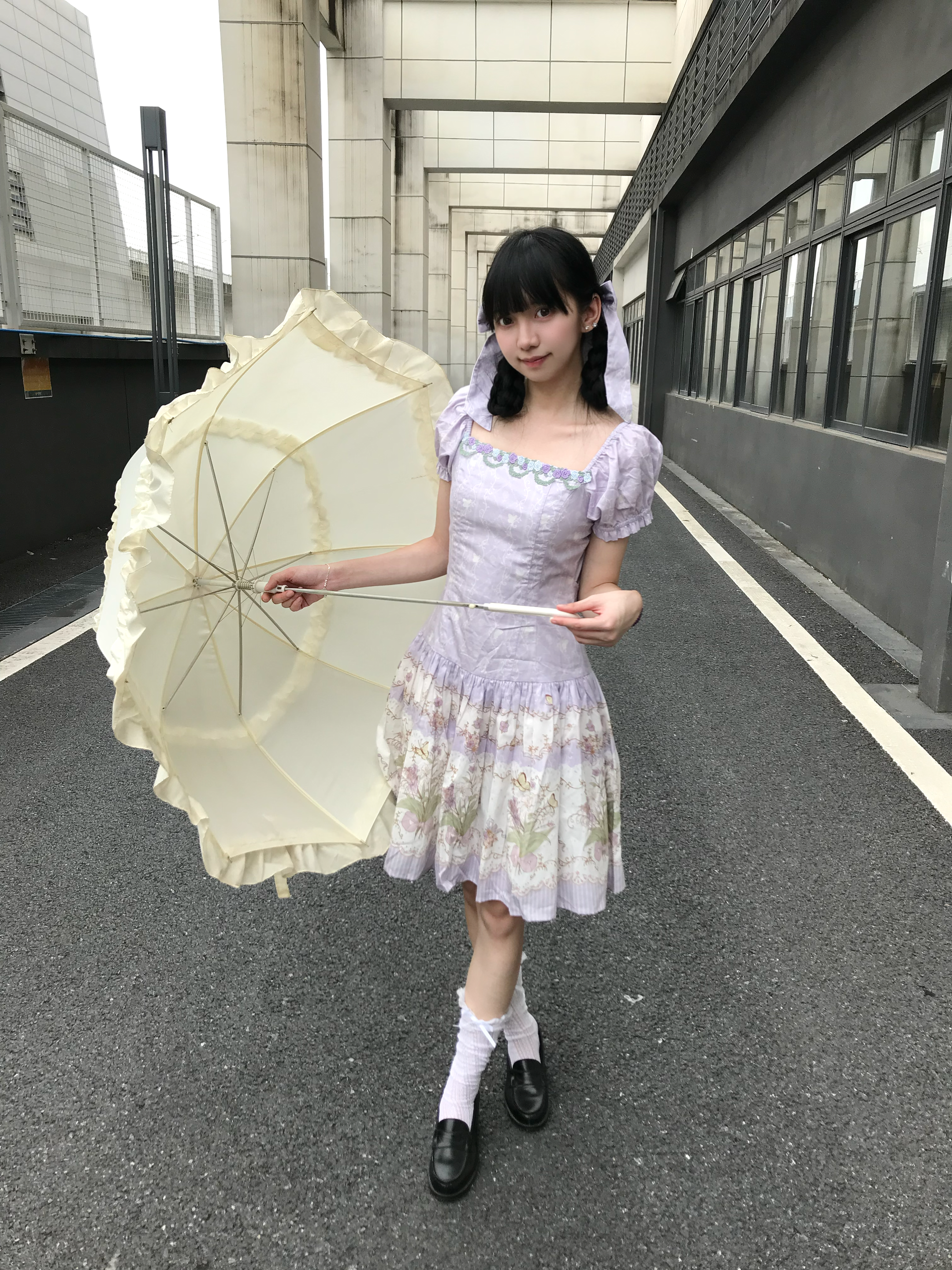 Jenny Flower - Cotton Old School Lolita Floral Printed OP Dress (L M S XL XS / Pre-order) 45608:855924