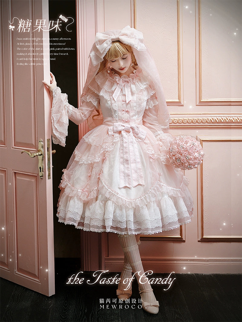 Mewroco - Candy Flavor - Gorgeous Sweet Lolita Dress, Lace & Petal Hem 43711:783676