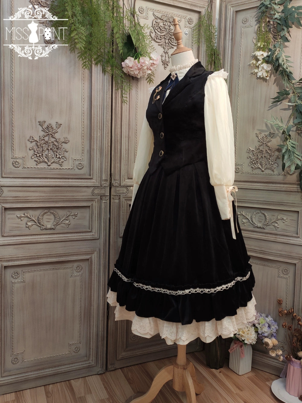 Miss Point~Rose Doll~Retro Lolita Vest Velvet Lolita Waistcoat 32516:392256
