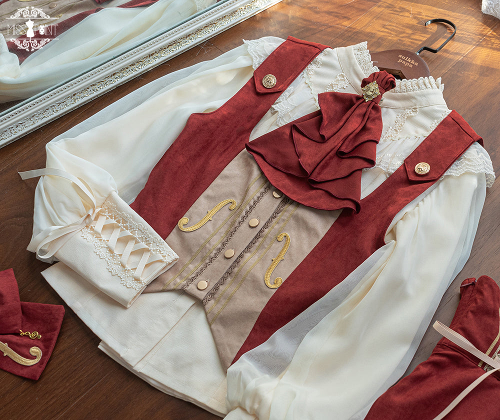 Miss Point~Golden Movement~Elegant Lolita Waistcost Short Vest Customized XS red (2XL L M S XL XS / red) 32244:381162