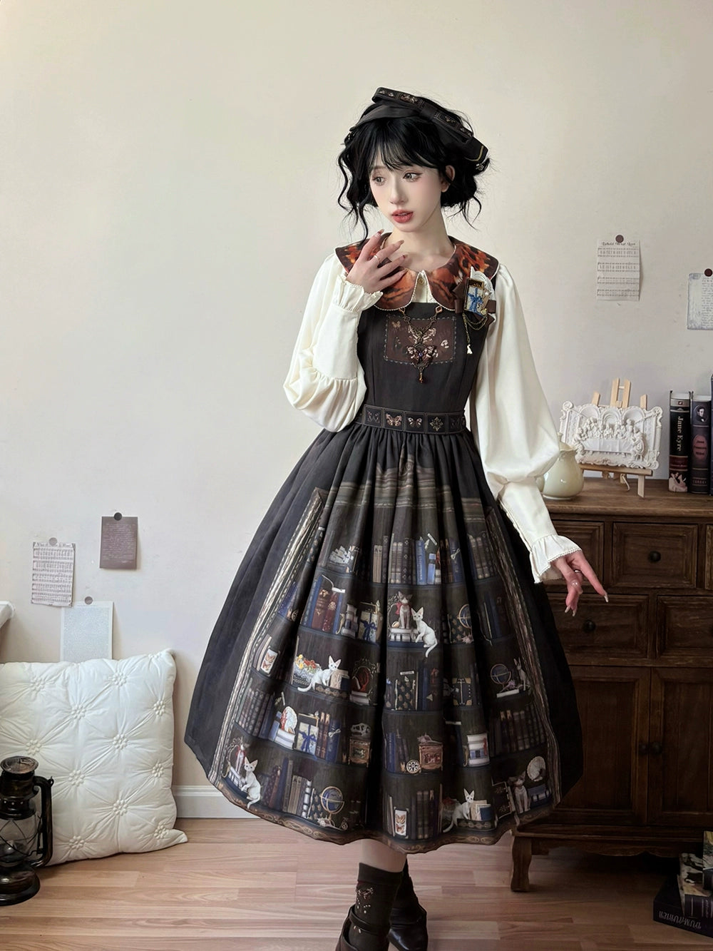 Miss Point - German Bookshelf - Classic Lolita Printed JSK Dress 44029:792944