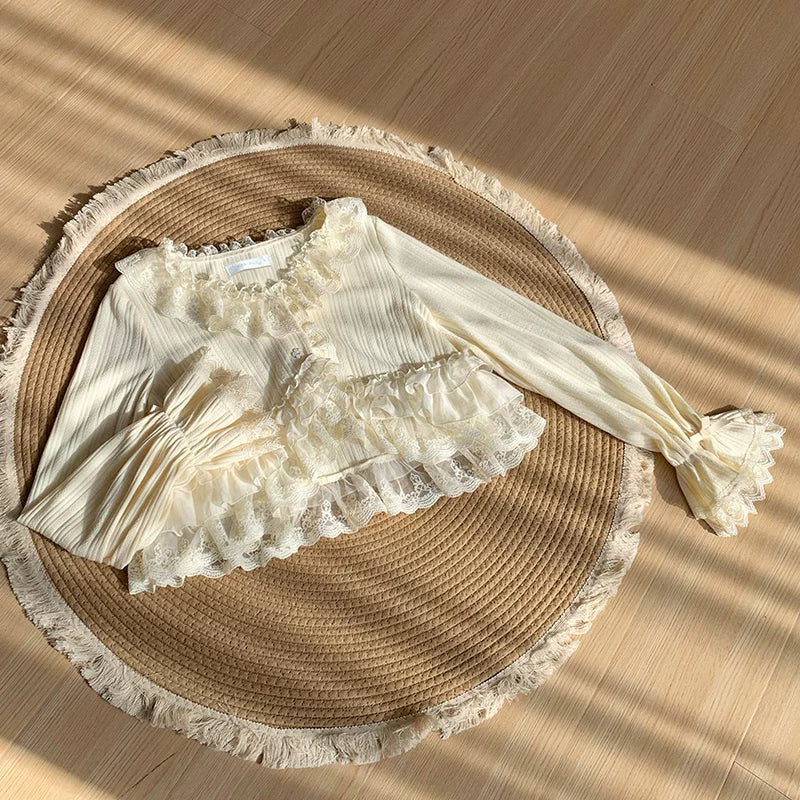 Bloom Period - Elegant Lolita Bolero, Layered Lace Ruffles 44623:817263