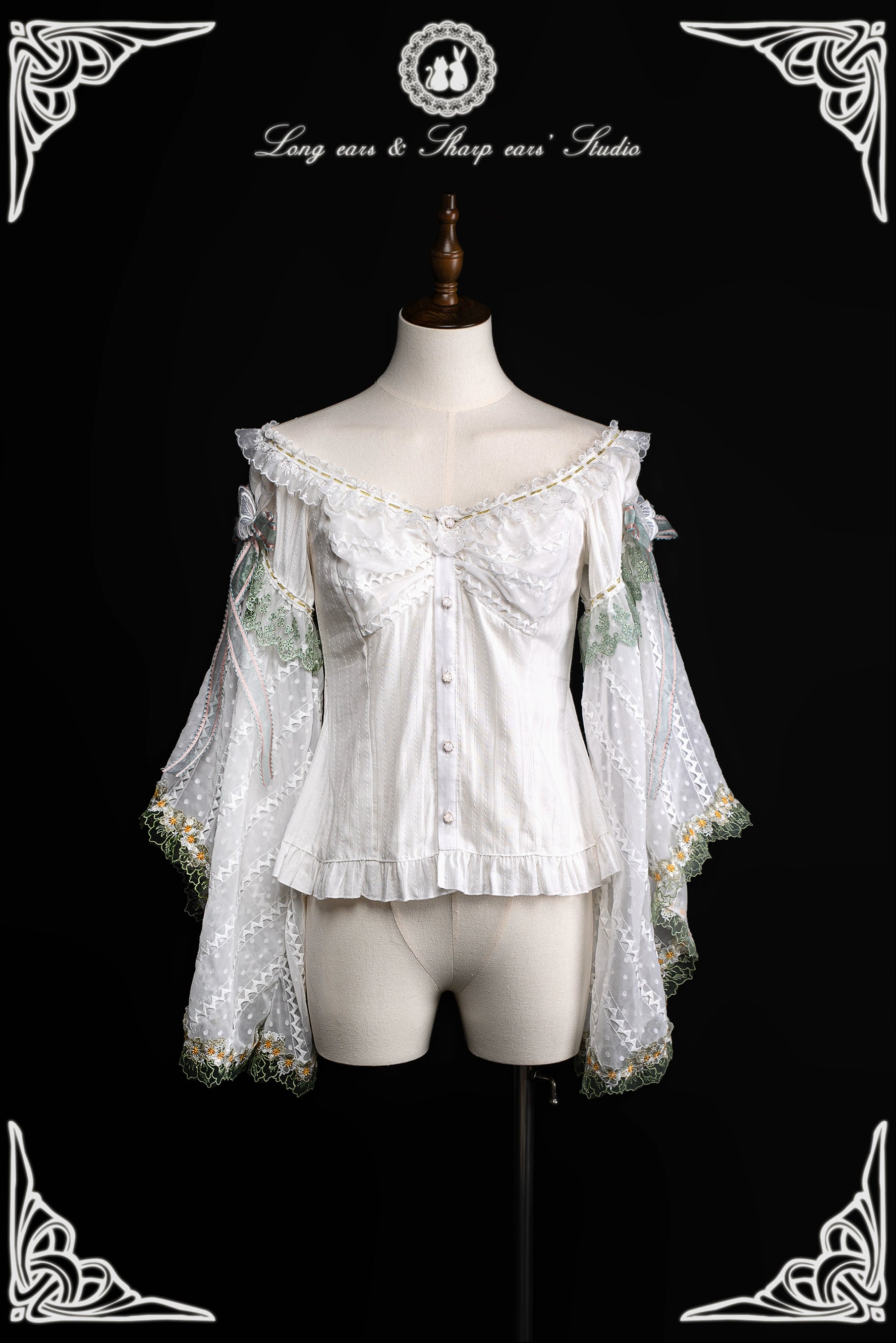 Long and Pointed Ears - Lily Overture - Wedding Lolita Dress Set Bridal Dress size 1 shirt
