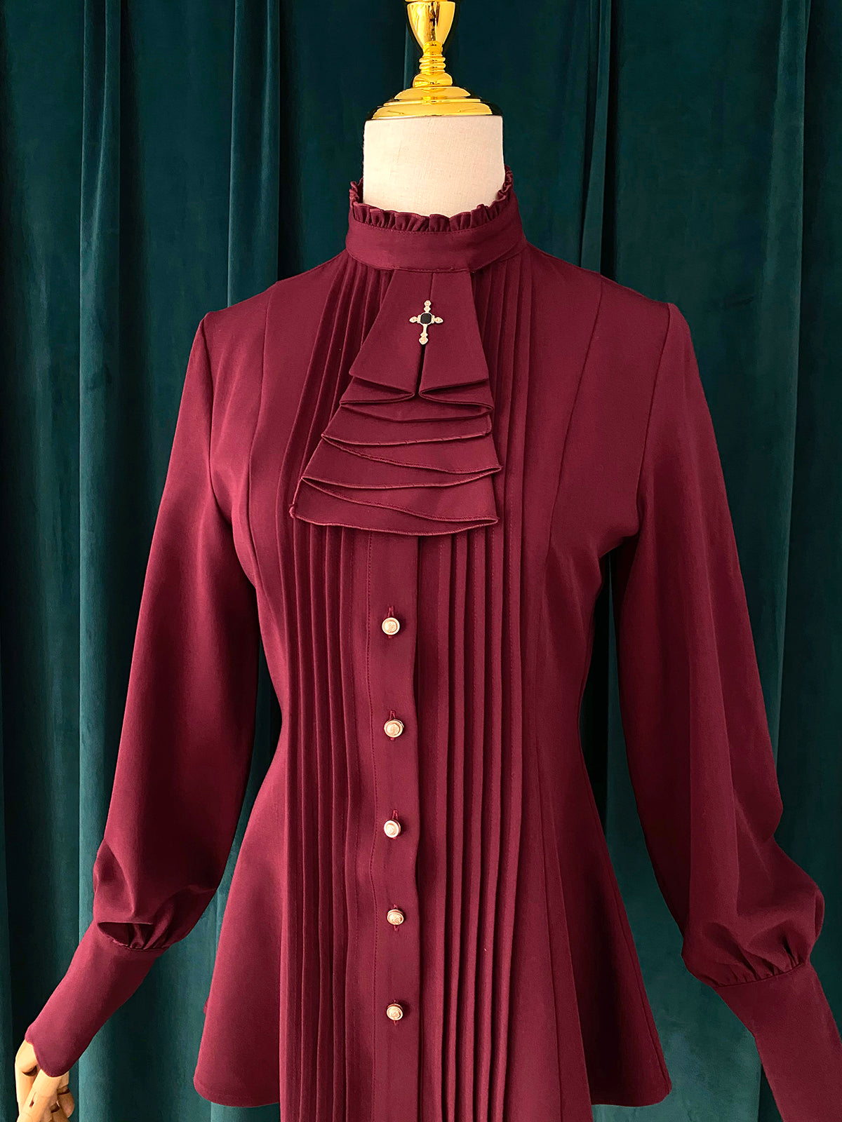 Little Dipper - Elegant Lolita Mutton Sleeve Stand Collar Blouse 19514:291370