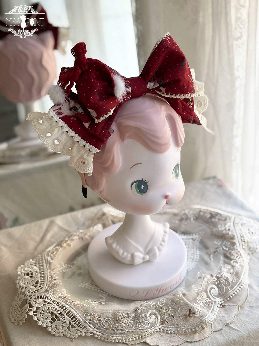 Miss Point - Forest Berry Bunny - Classic Lolita Accessory Cute Rabbit BNT KC and Brooch Red Aluminum Wire Large KC Only