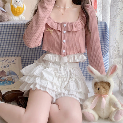 Sugar Girl~Cotton Lolita Bloomer Loose Ruffled Hem Petticoat Multicolors   