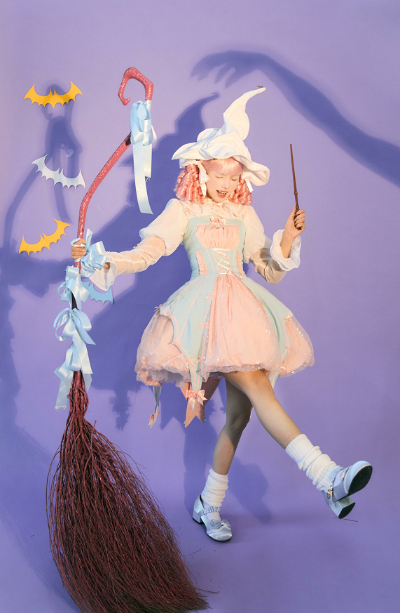 Lemon Honey - Halloween Gothic Lolita Jumper Dress, Pumpkin-inspired Dress 39230:629510