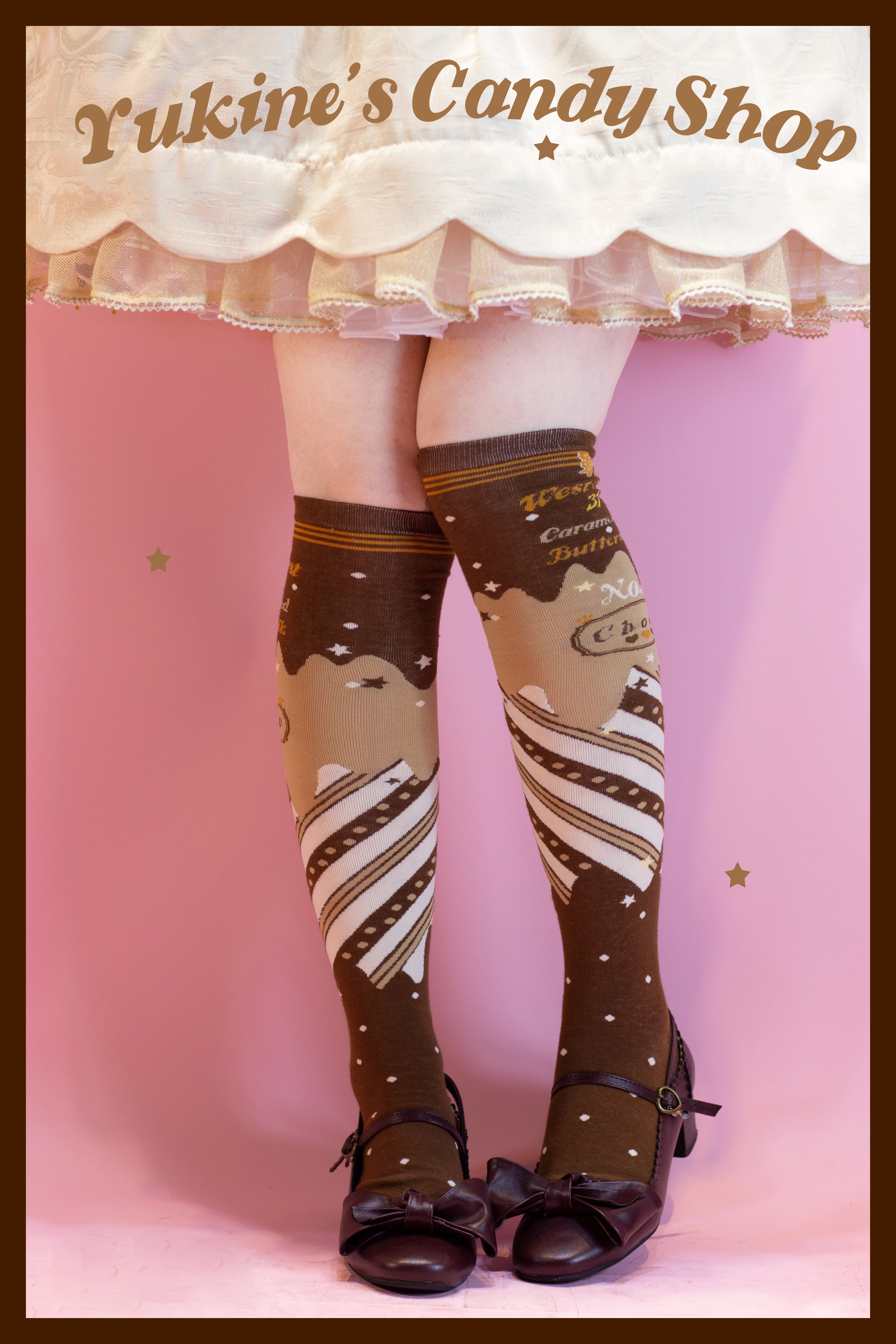 Yukines Box~Kawaii Lolita Chocolate Color Cotton Socks 22190:323676