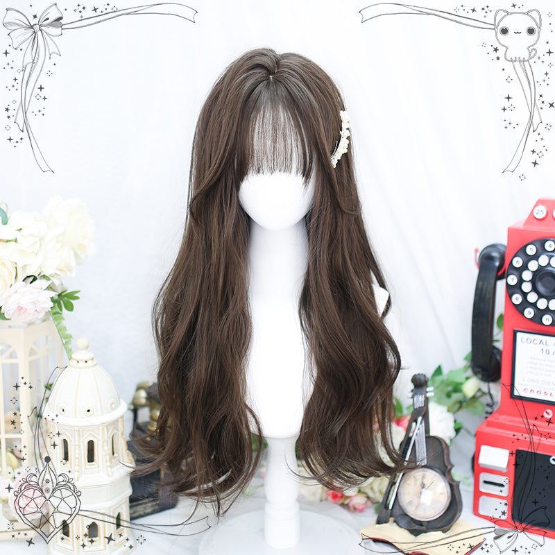 Dalao - Natural Lolita Wig Gentle Long Curly Hair 2357 Cold Brown