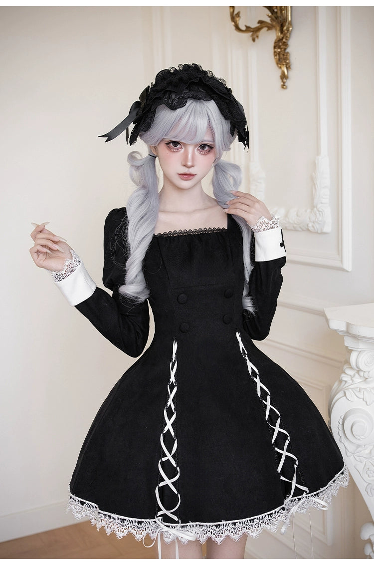 With PUJI - Rose Doll - Gothic Lolita Short OP, Mermaid Dress 44301:803478