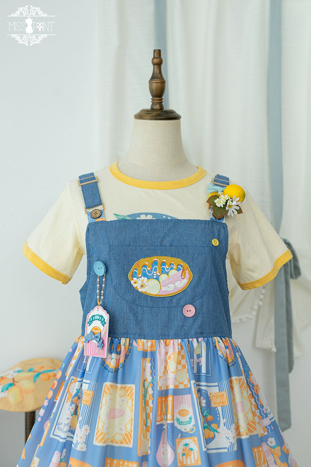 Miss Point~Daisy Lemon~Kawaii Lolita Lemon Print JSK Customized 21508:310814