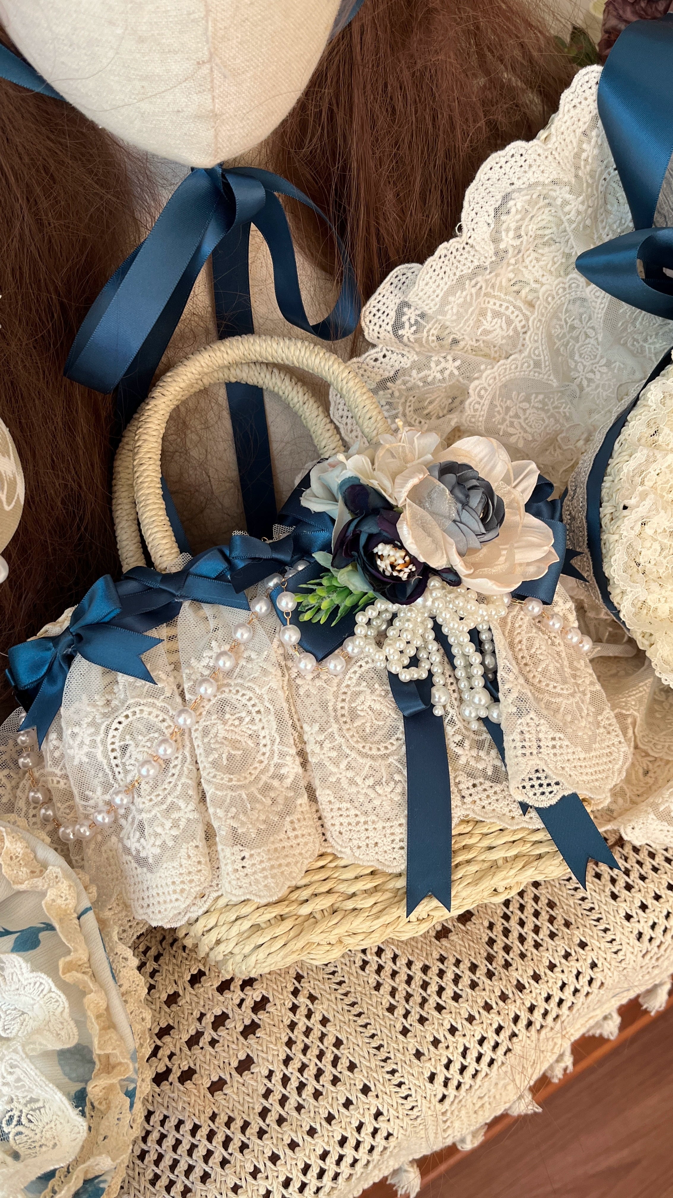 NanShengGe - Mulberry Poem - Country Lolita Accessory Set Headdress and Handbag Handbag Only One Size
