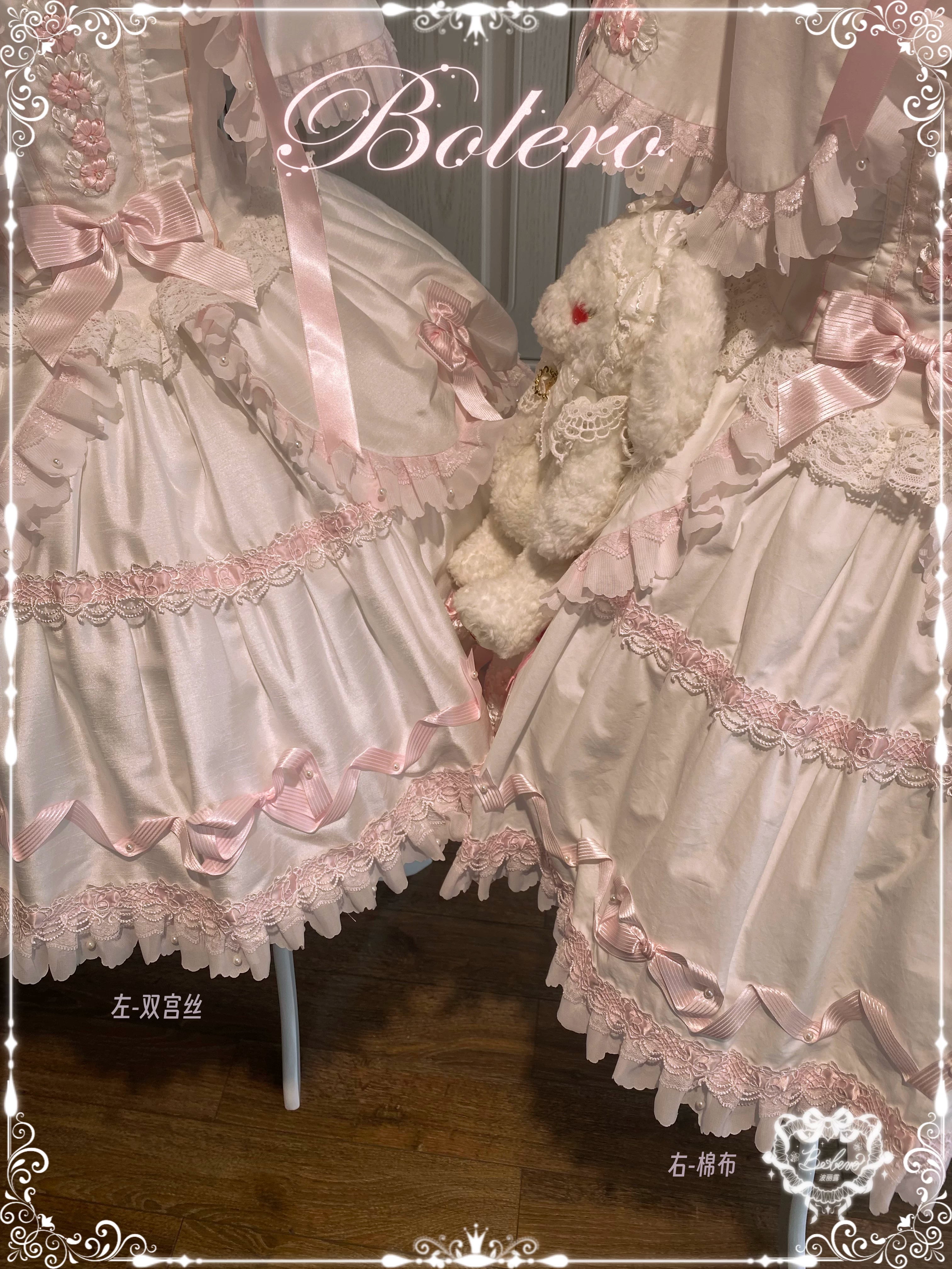 Charlotte Bouquet - Old School Lolita JSK Set, Embroidery & Bows 45093:835310