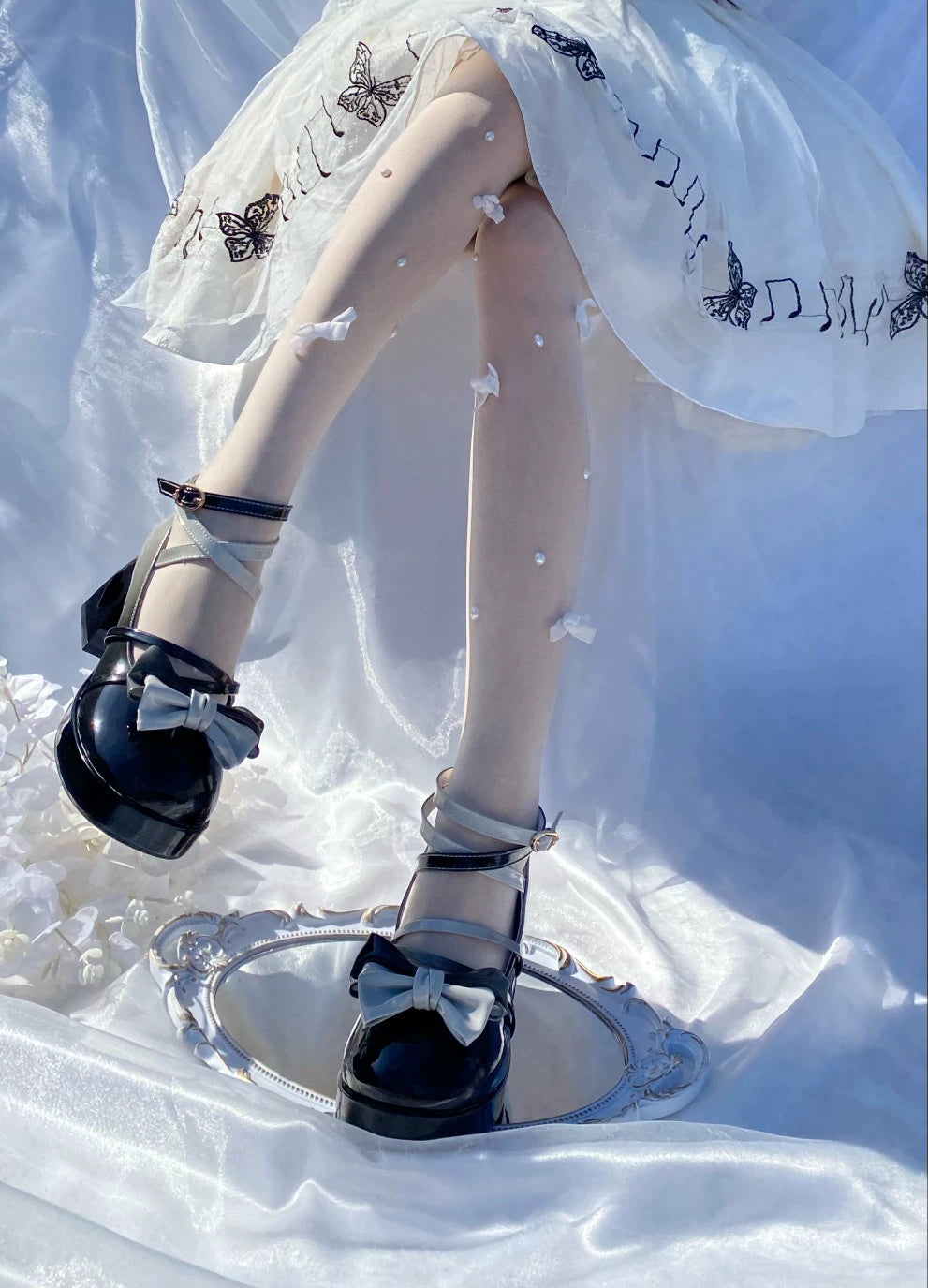 A Can of Cocoa - Heart Function - Sweet Lolita Shoes Gradient Color High Heels 34 Black
