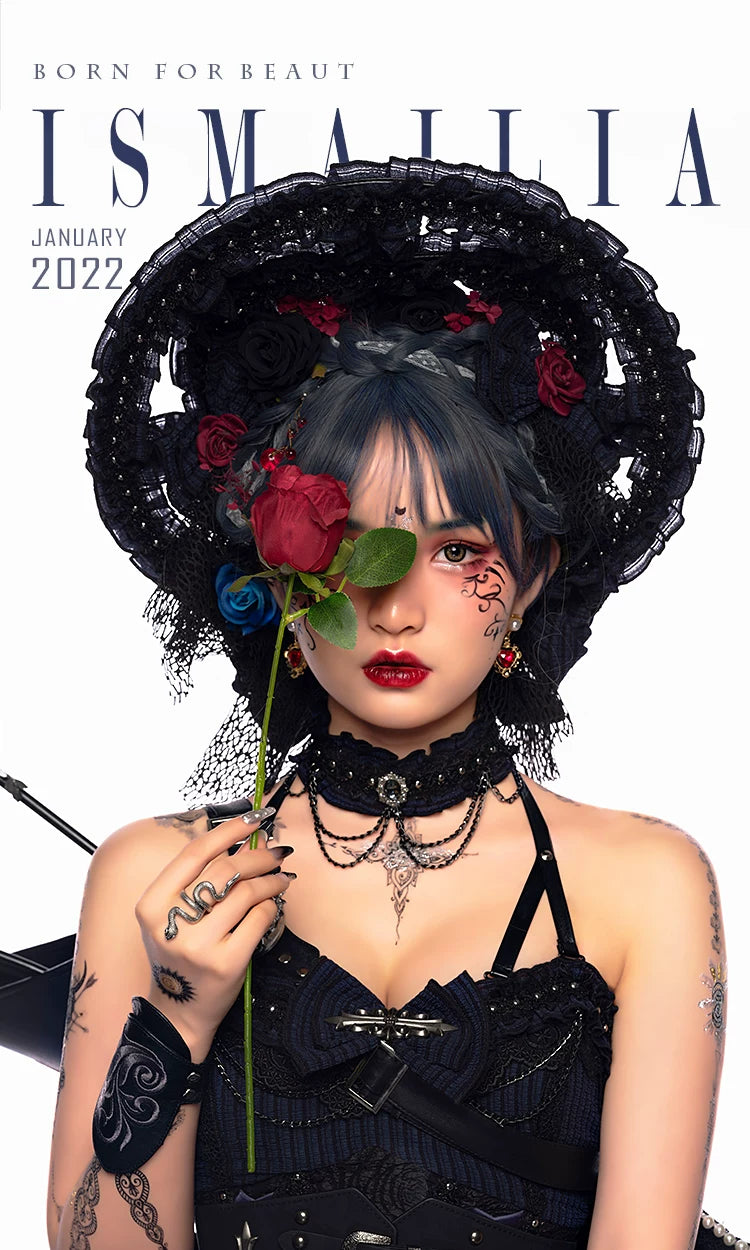 Ismailia - Gothic Lolita JSK Dress, Lace & Rose