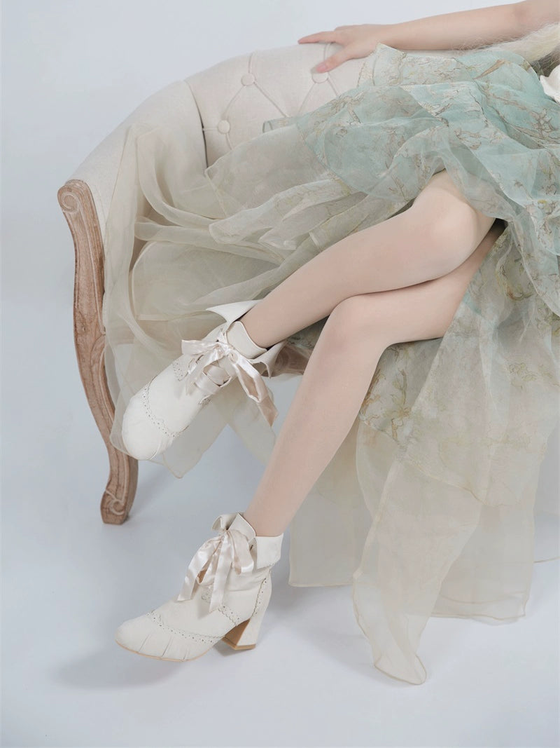 MR.Qiutian - Lady Incognita - Retro Lolita Ankle Boots, Size Zipper 44240:800728