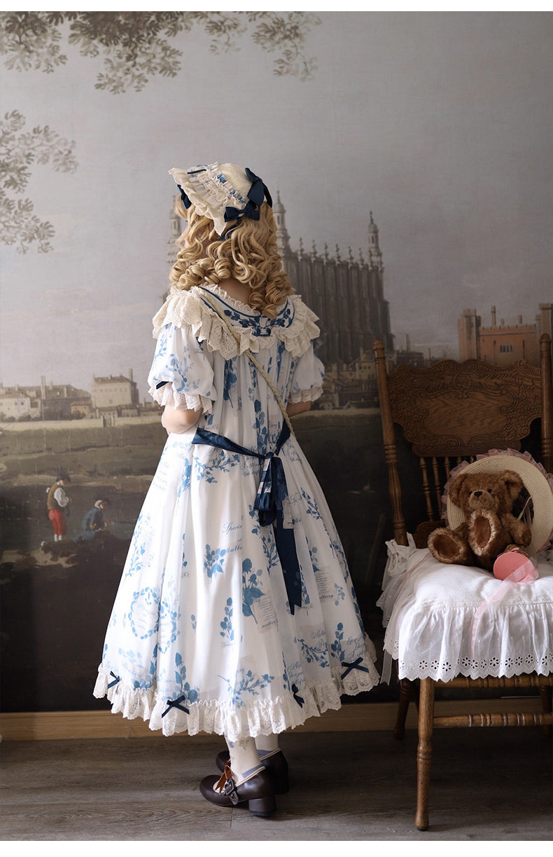 NanShengGe - Mulberry Poem - Country Lolita Printed Dress with Cardigan Set 42513:742849