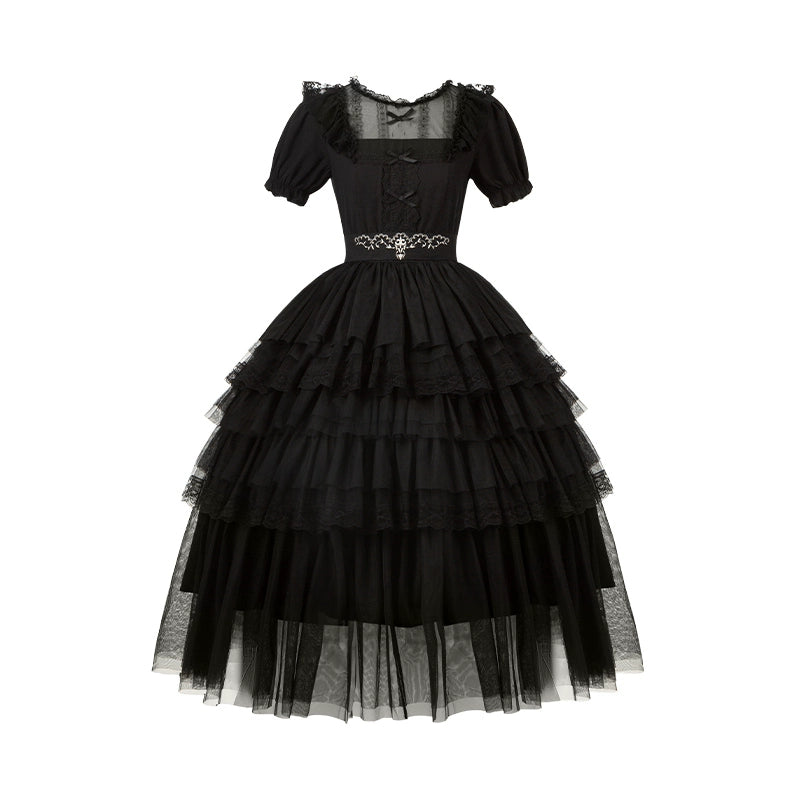 With PUJI - Ivory Tower Enhance - Elegant Lolita JSK Dress Tiered Drawstring OP (L M S) 38798:601602