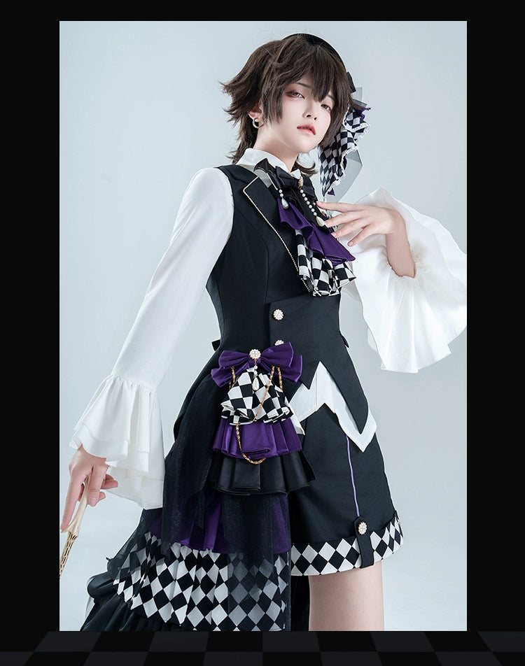 Forest Fluorescent Carps - The Judge's Game - Black Ouji Lolita Shorts Suit Prince Long Sleeved Shirt
