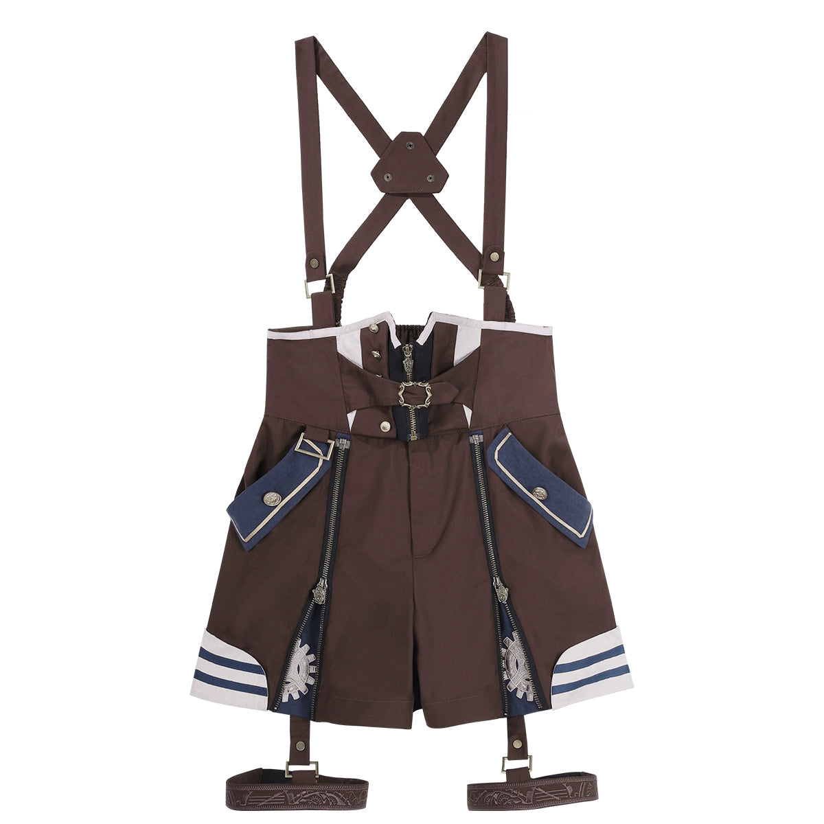 Designer's Gift - Voyager's Daily - Ouji Lolita Suspender Shorts Set with Shirt & Trailing Suspenders Shorts Only S