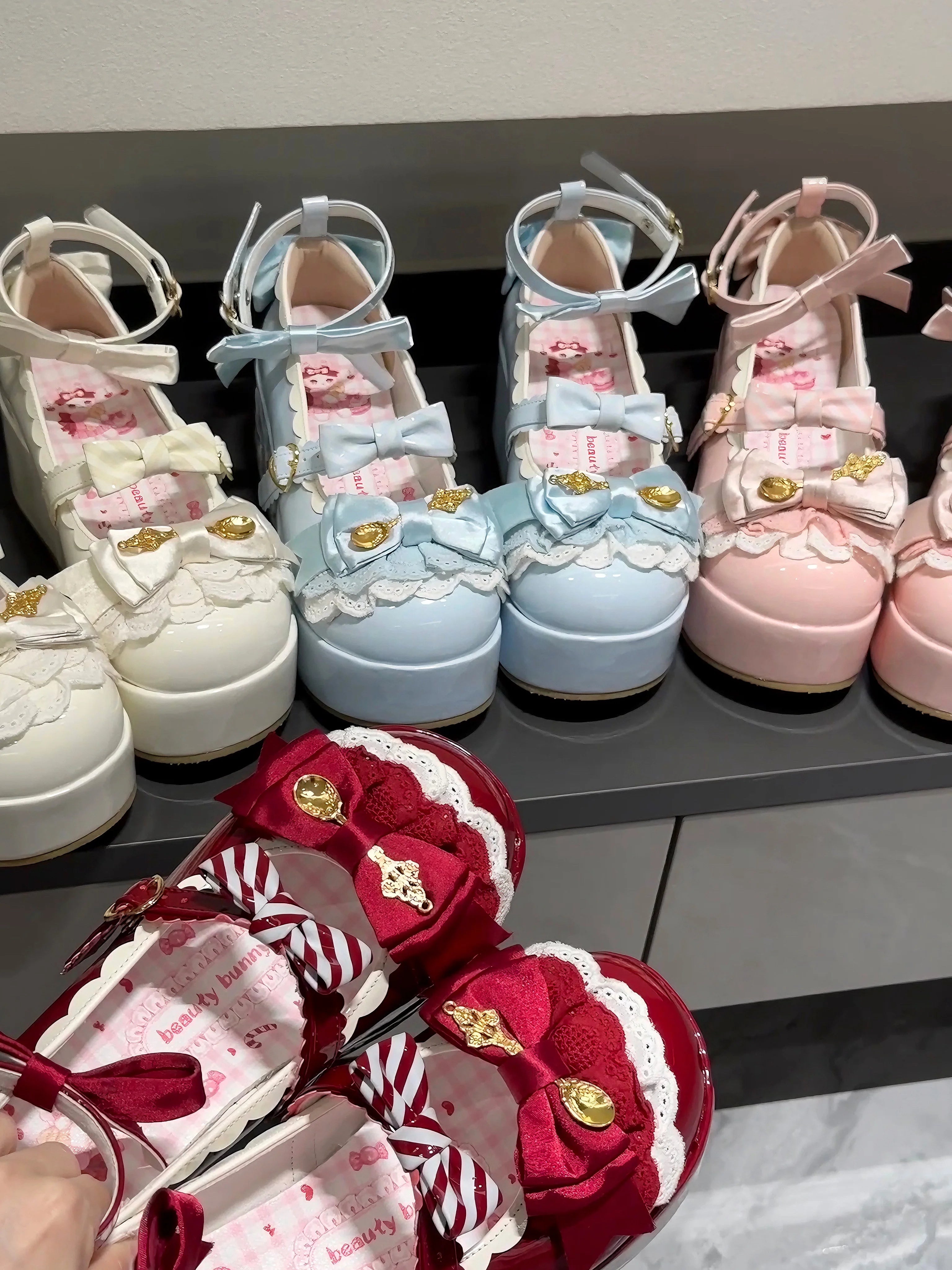 Mousse Rolls - Platform Sweet Lolita Shoes, Detachable Golden Spoon