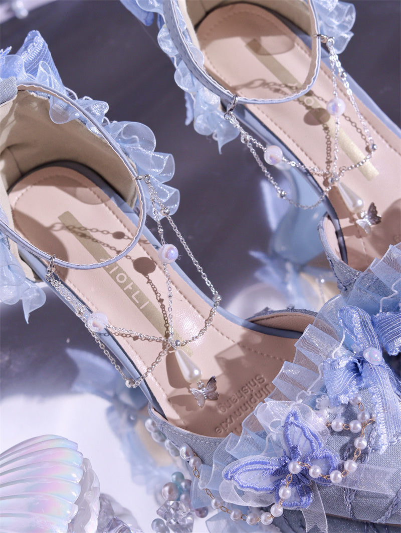 Ximeng Lolita~Deep Sea Hospital~Plus Size Wedding Lolita Bridal Shoes Customized Heels 42696:749726