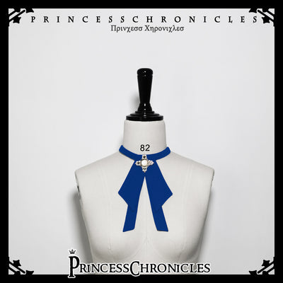 (BFM)Princess Chronicles~Floating Light and Shadow Ouji Lolita Shirt S Blue Bow tie only (pre-order) 