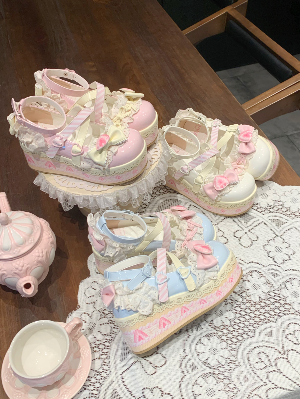 Aimee - Strawberry Limited - Sweet Lolita Platform Shoes Girlish Shoes 40588:668548