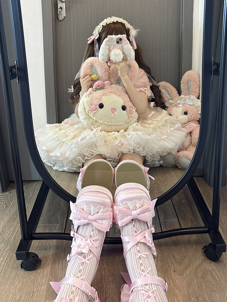 Sakura Oath - Sweet Lolita Chunky Heel, 3D Floral Decoration 44458:808987