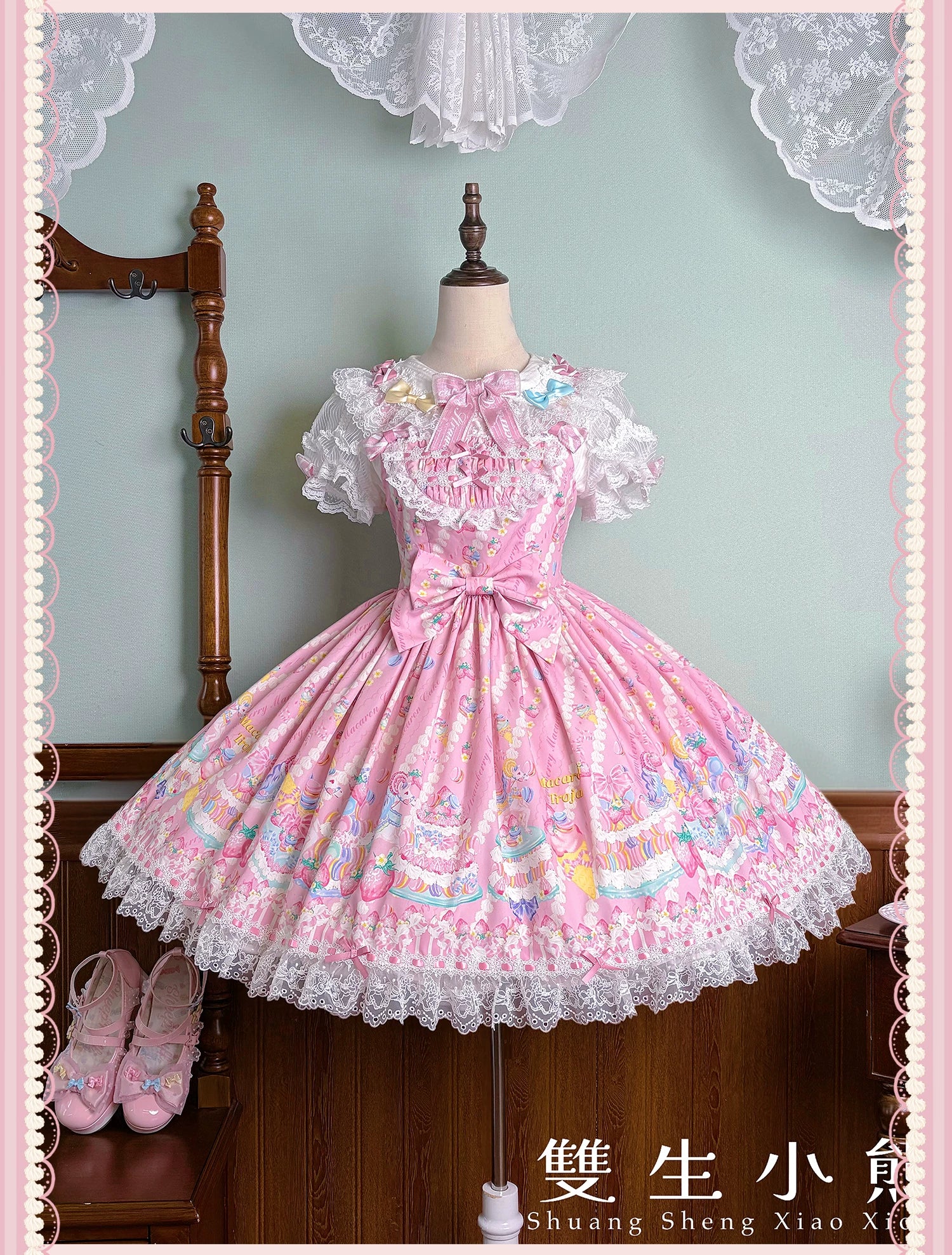 Macaron - Printed Sweet Lolita OP Dress, Old School Lolita JSK Available 45078:833886
