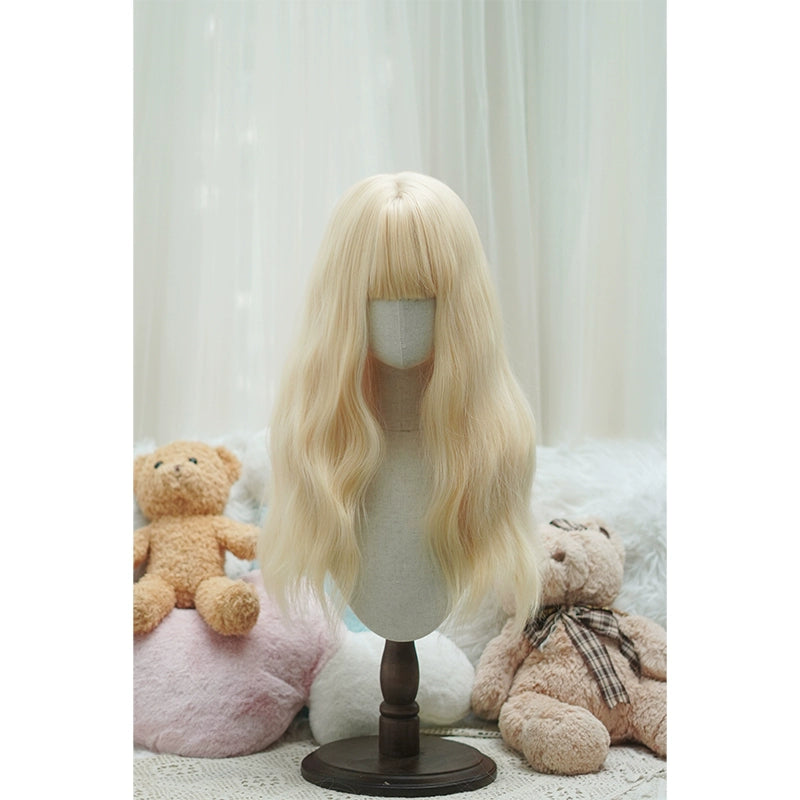 Imperial Tea - Sweet Lolita Long Wigs, Detachable Ponytail Light Golden (with hair net)