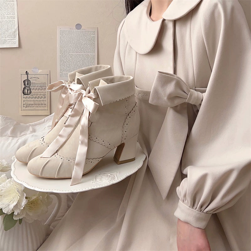 MR.Qiutian - Lady Incognita - Retro Lolita Ankle Boots, Size Zipper 44240:800748