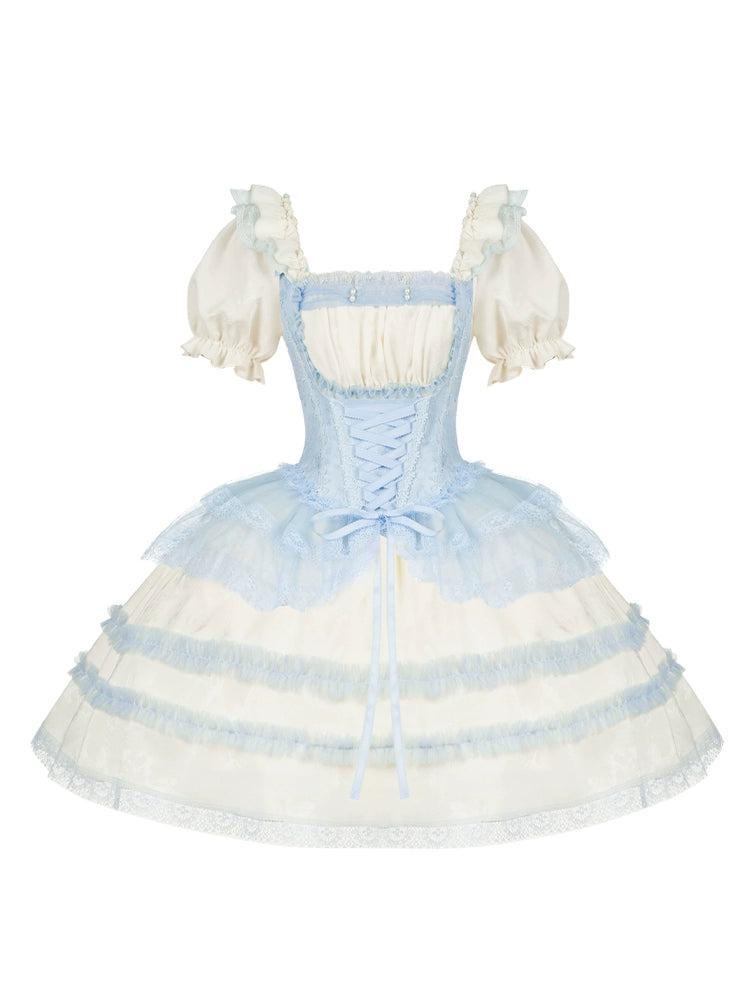 With PUJI - Sea Salt Iced Tea - Classic Lolita Dress, Fishbone Bodice