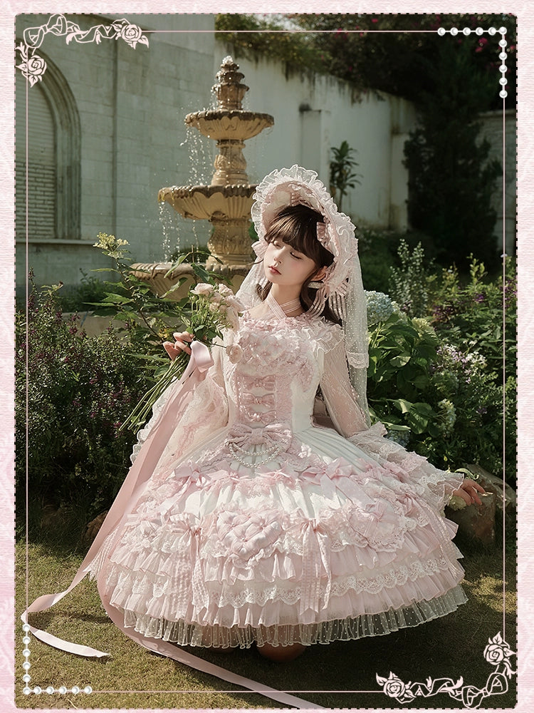 Shuang Sheng Xiao Xiong - Heart of Love - Sweet Lolita Wedding JSK, Bow Details 44306:803242