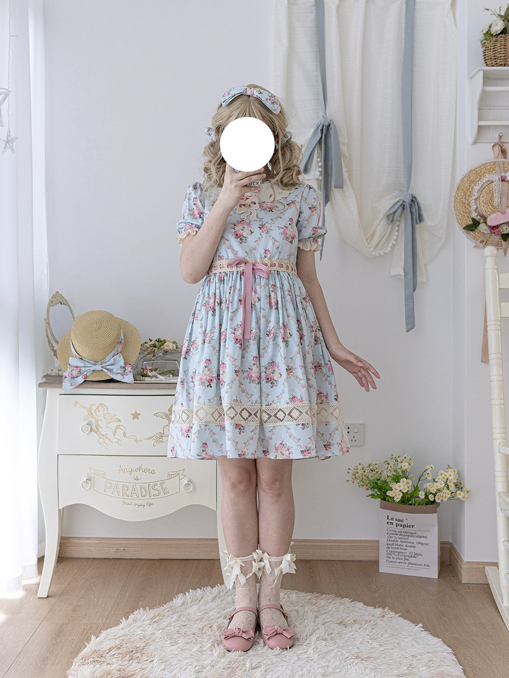 Miss Point~Customized Elegant Lolita OP Dress Cute Daily Girl Short Lolita Dress 35670:519532
