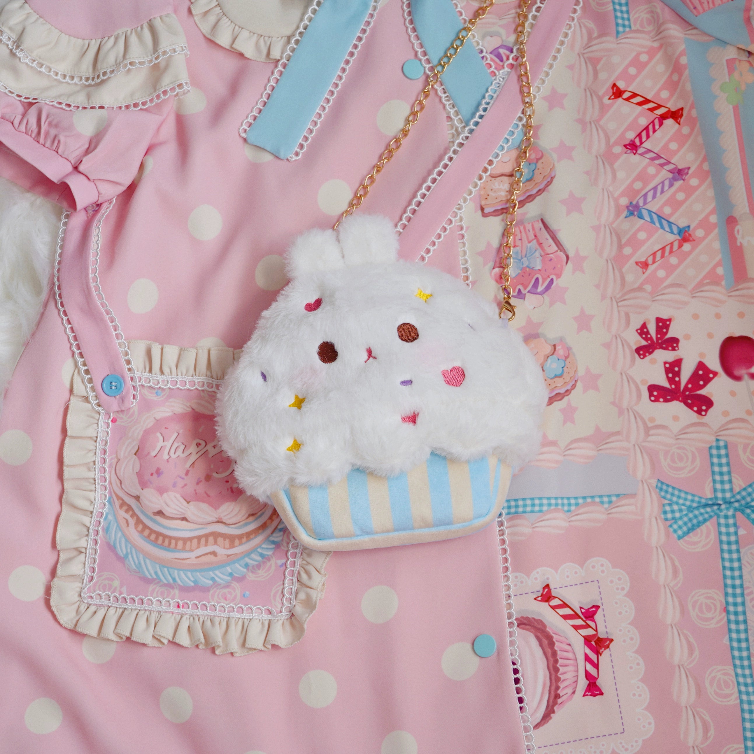 (BFM)PiggyLass~Cute Plush Lolita Bag Rabbit Cake Bag 33340:414450
