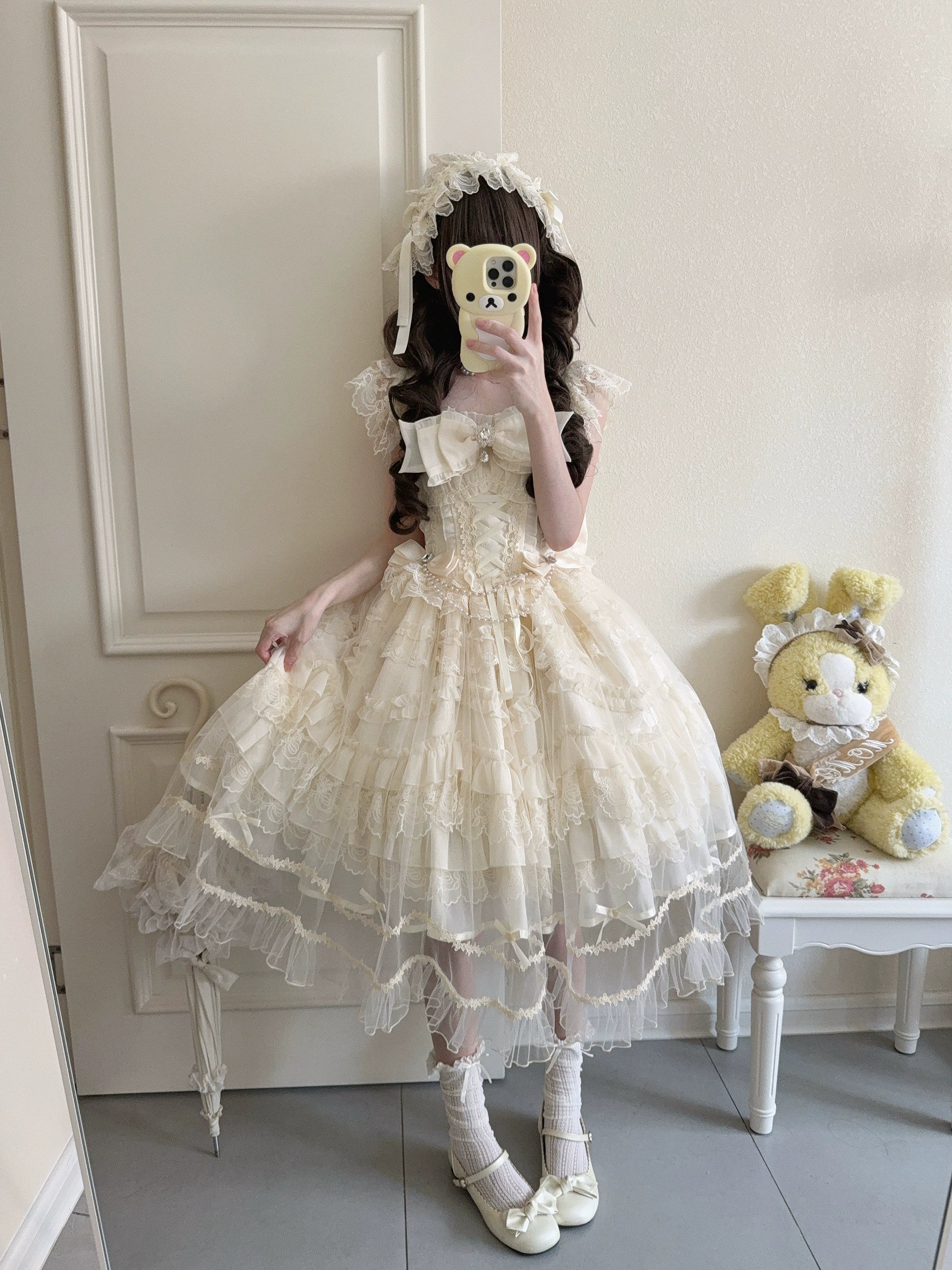 Sugar Girl - Eternal Vow - Weeding Lolita JSK, Detachable Overlay (L M S) 44248:800977