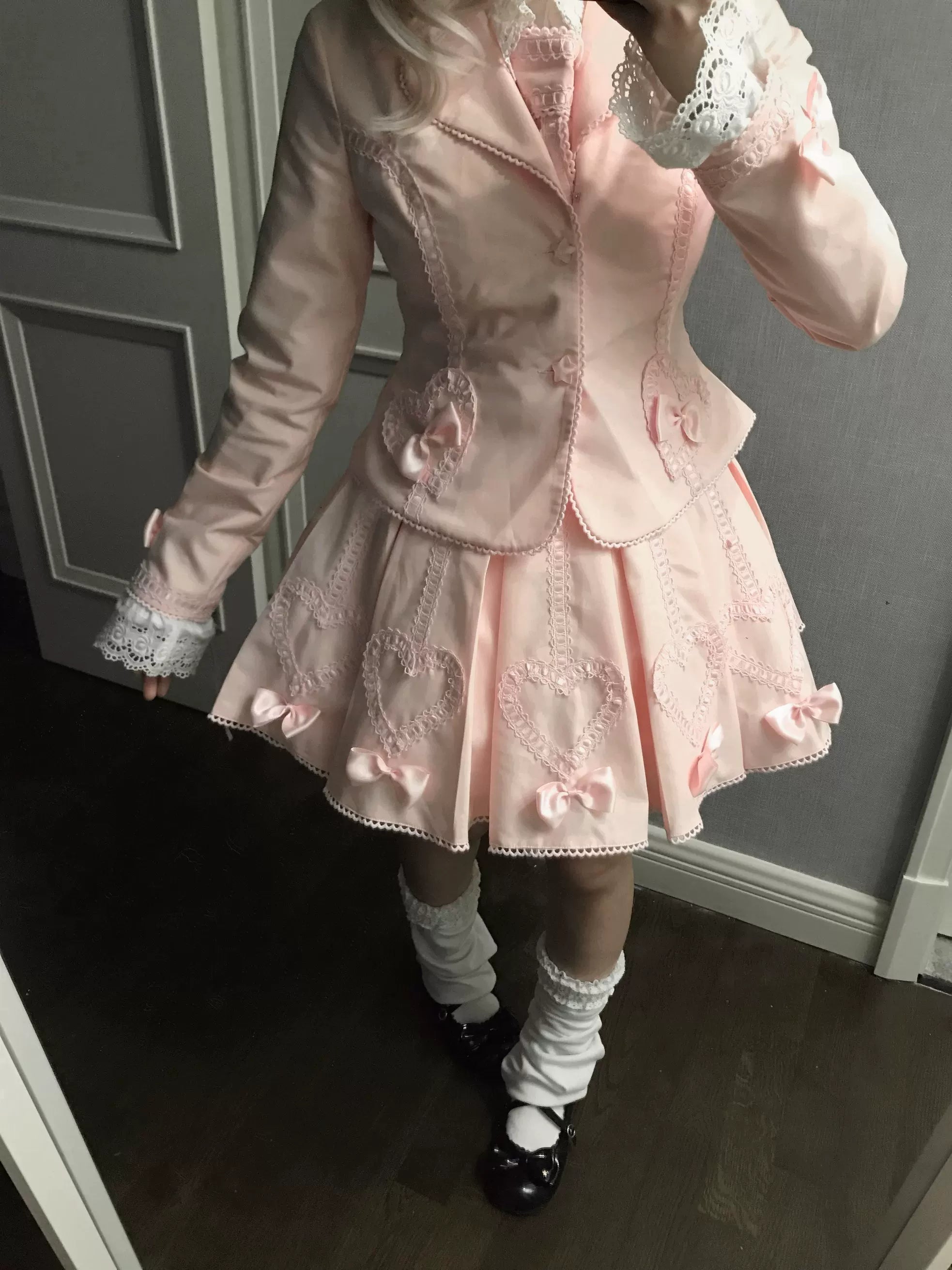 Promise After Class - Old School Lolita Fitted Blazer & Pleated Skirt Set 45492:849831