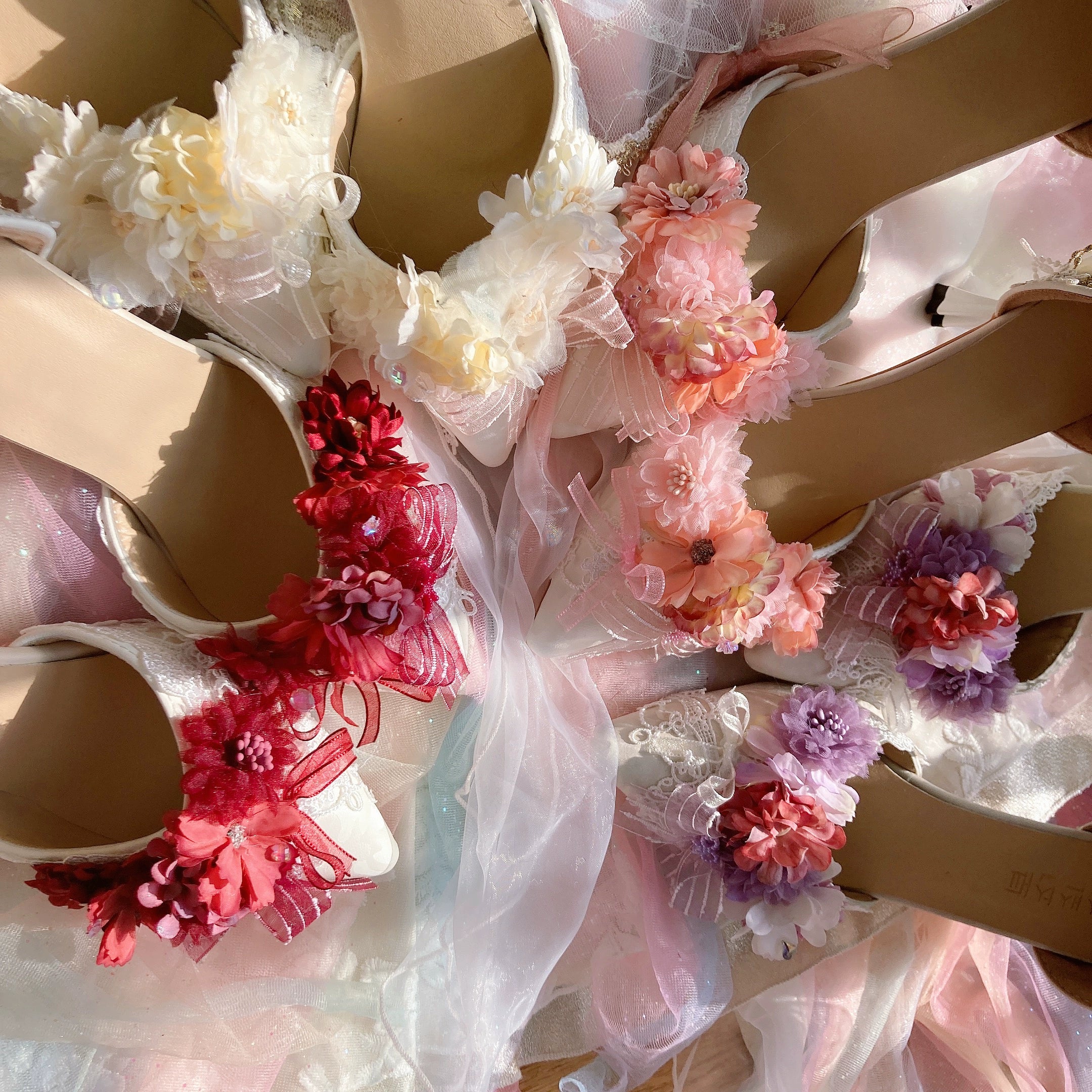 Sky Rabbit - Hanami Season - Wedding Lolita Heel Shoes with Floral Decoration