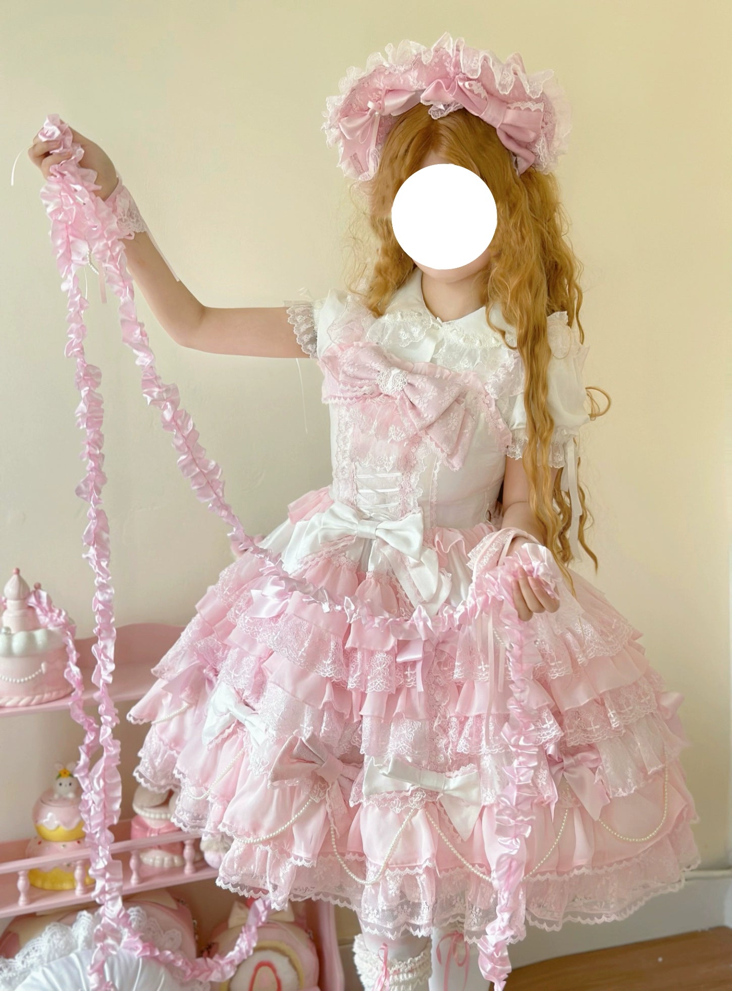 Cocoa Sweetheart - Love Descends - Wedding Lolita Jumper Dress, White Blouse